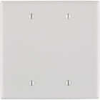 Leviton 2-Gang Mid-Way Thermoplastic Nylon Blank Wall Plate, White Image 1