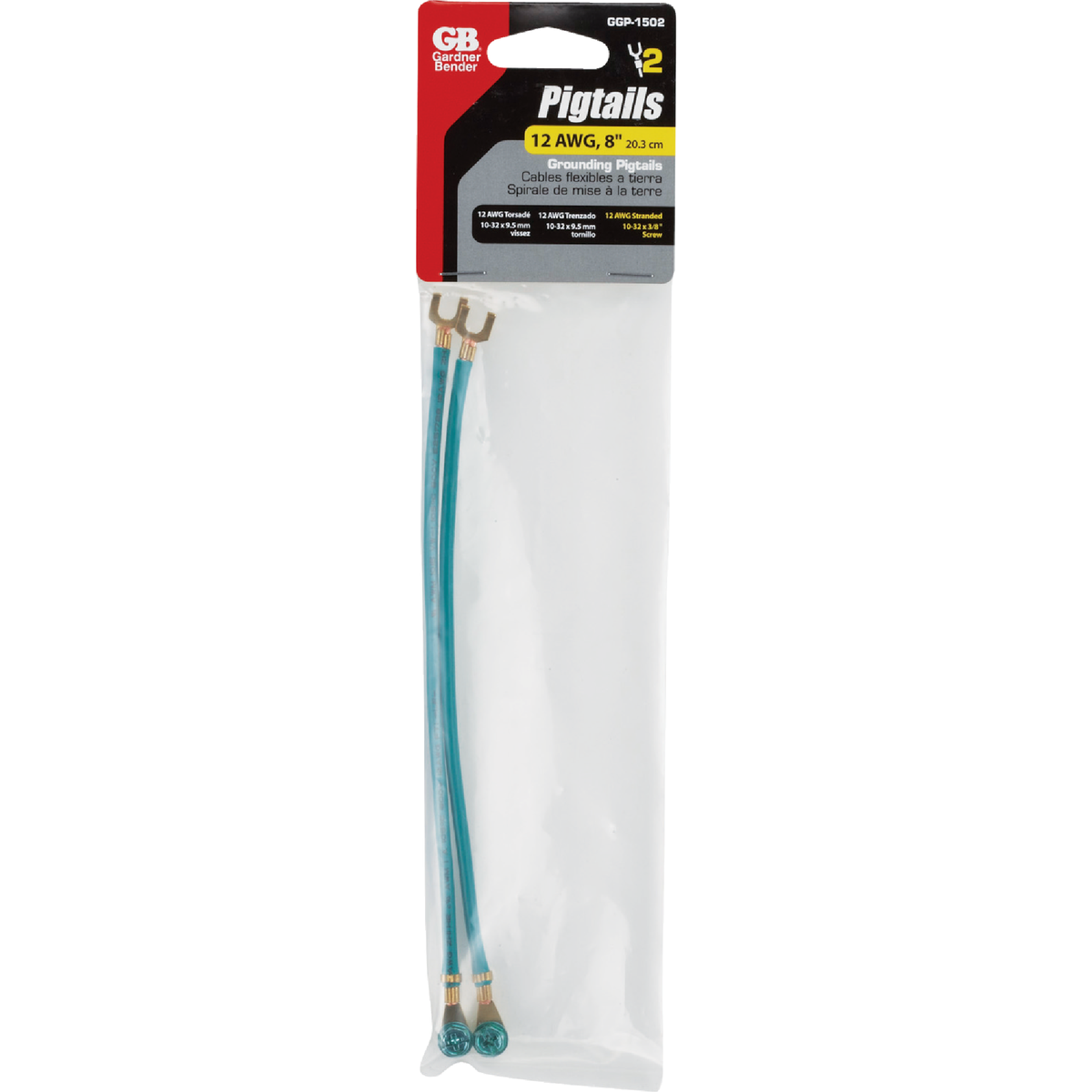Gardner Bender 8 In. 12 AWG Captured Screw Grounding Pigtail (2-Pack)