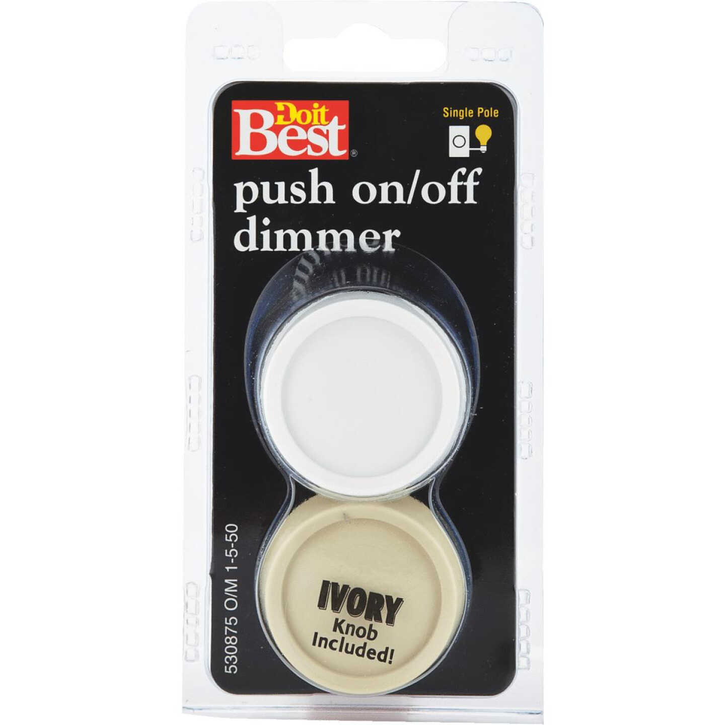 WHITE/IVORY PUSH DIMMER Image 1
