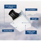 Broan-NuTone Roomside Series 60 CFM 0.9 Sones Bath Exhaust Fan with LED Light Image 2