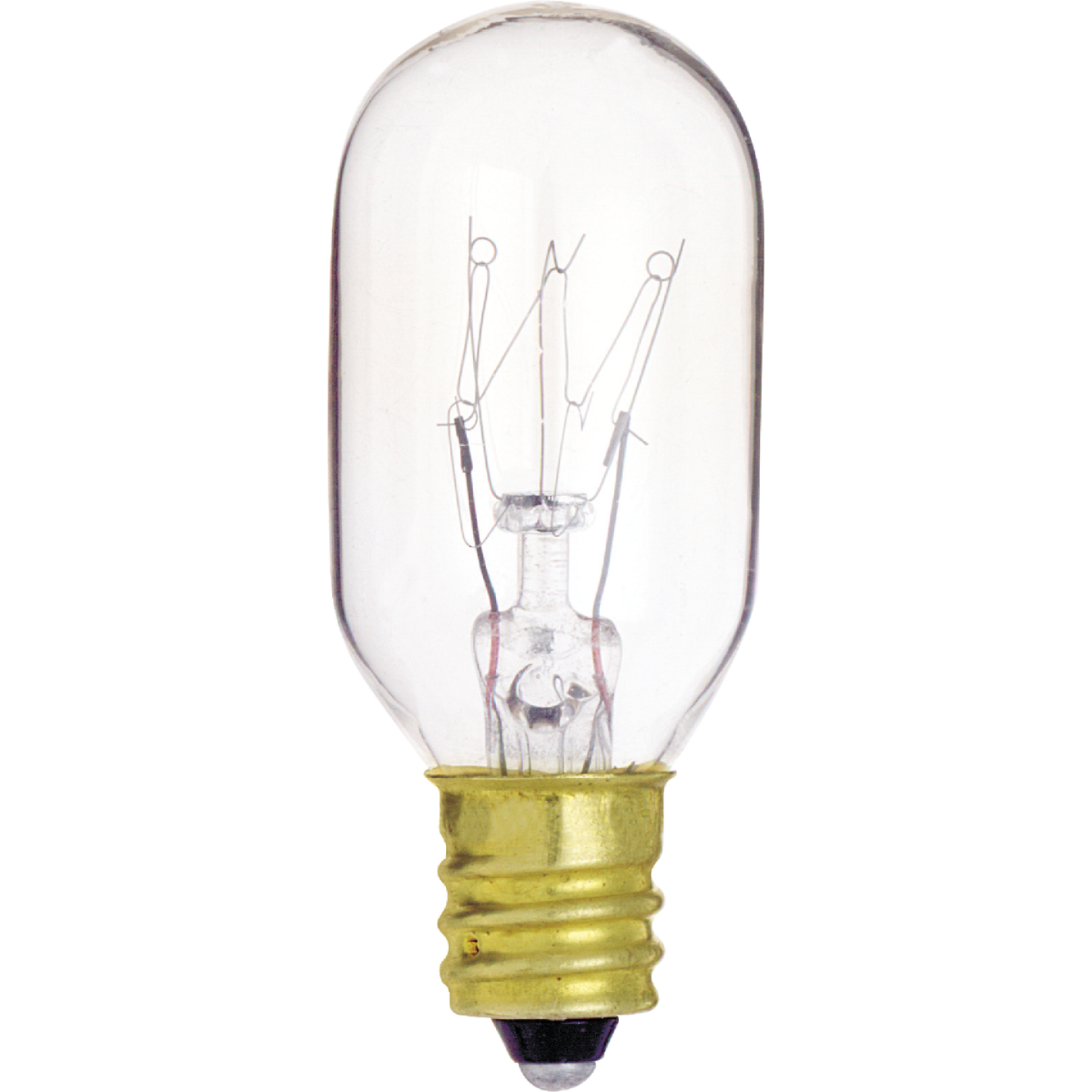 Satco 15W Clear Candelabra Base T7 Incandescent Tubular Appliance Light Bulb Image 1