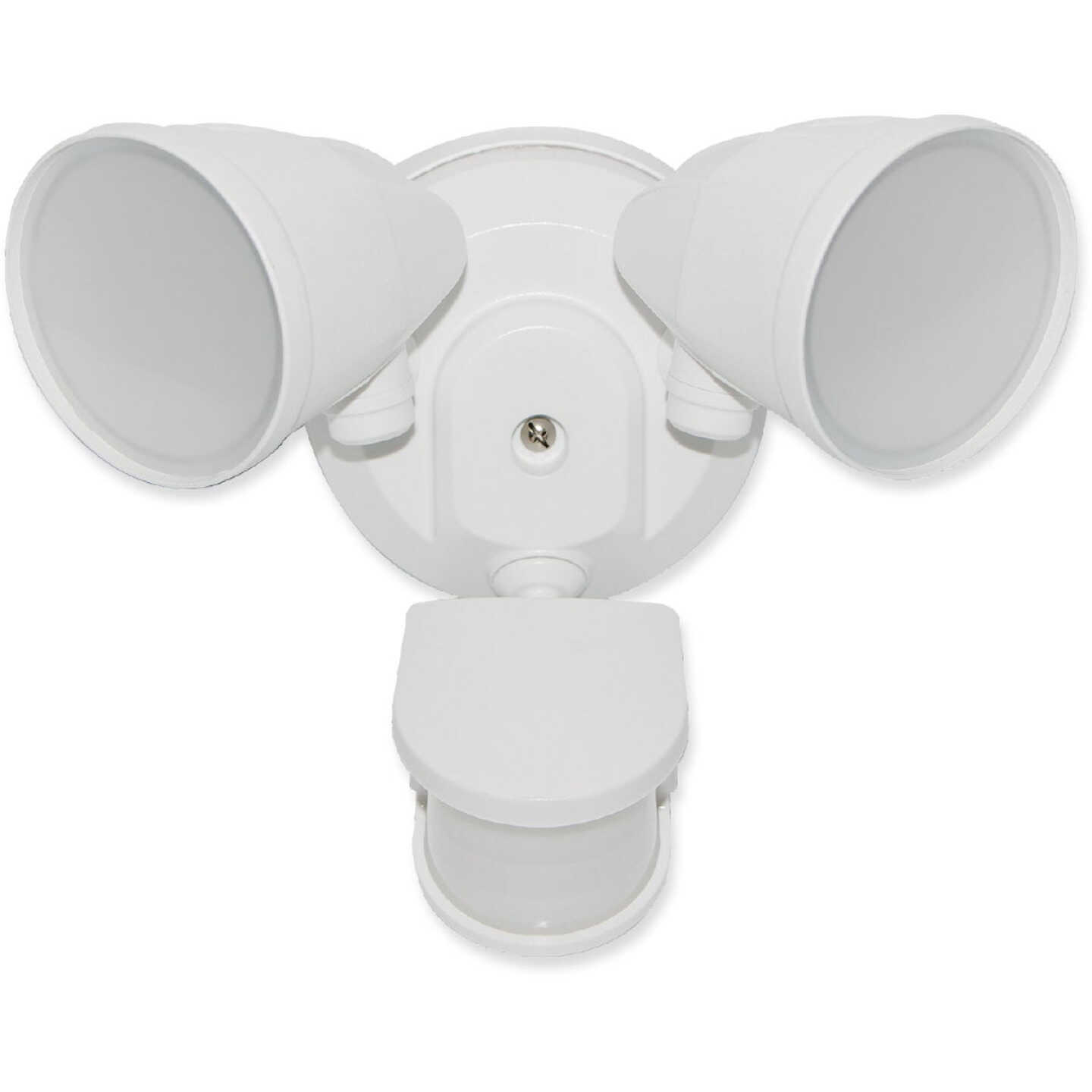White Motion Sensing LED Floodlight Fixture Image 1