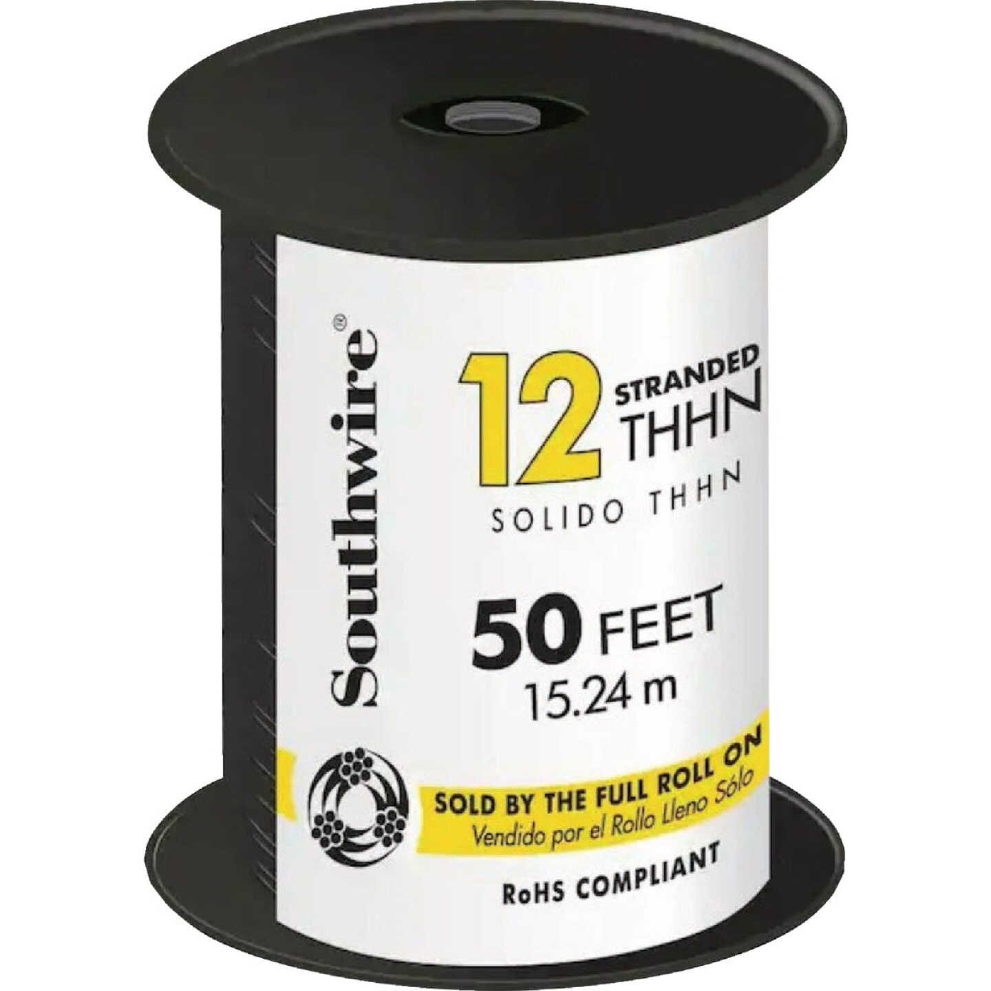 Southwire SIMpull 50 Ft. 12 AWG Stranded Black THHN Electrical Wire Image 1