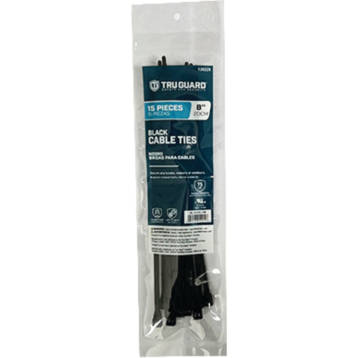 TruGuard 8 In. Black Self-Locking Cable Ties (15-Pack) Image 1