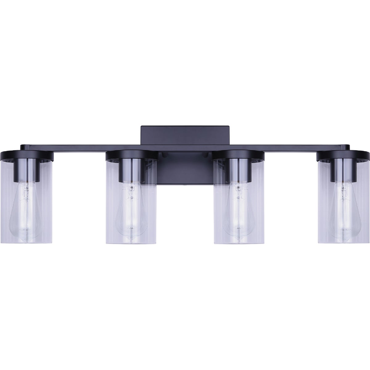 Canarm Britton 4-Light Black Vanity Bath Light Fixture, Clear Glass Image 4