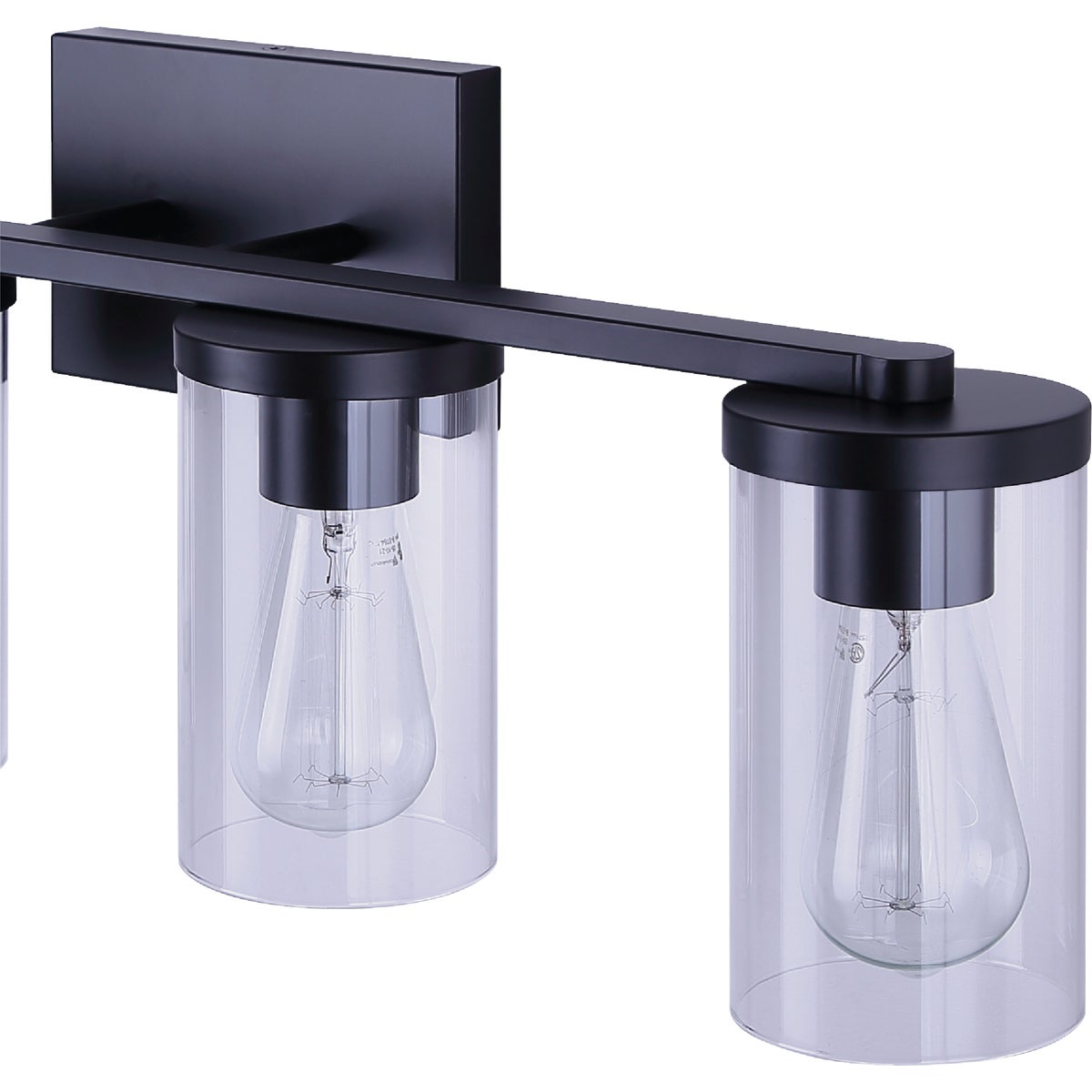 Canarm Britton 4-Light Black Vanity Bath Light Fixture, Clear Glass Image 7