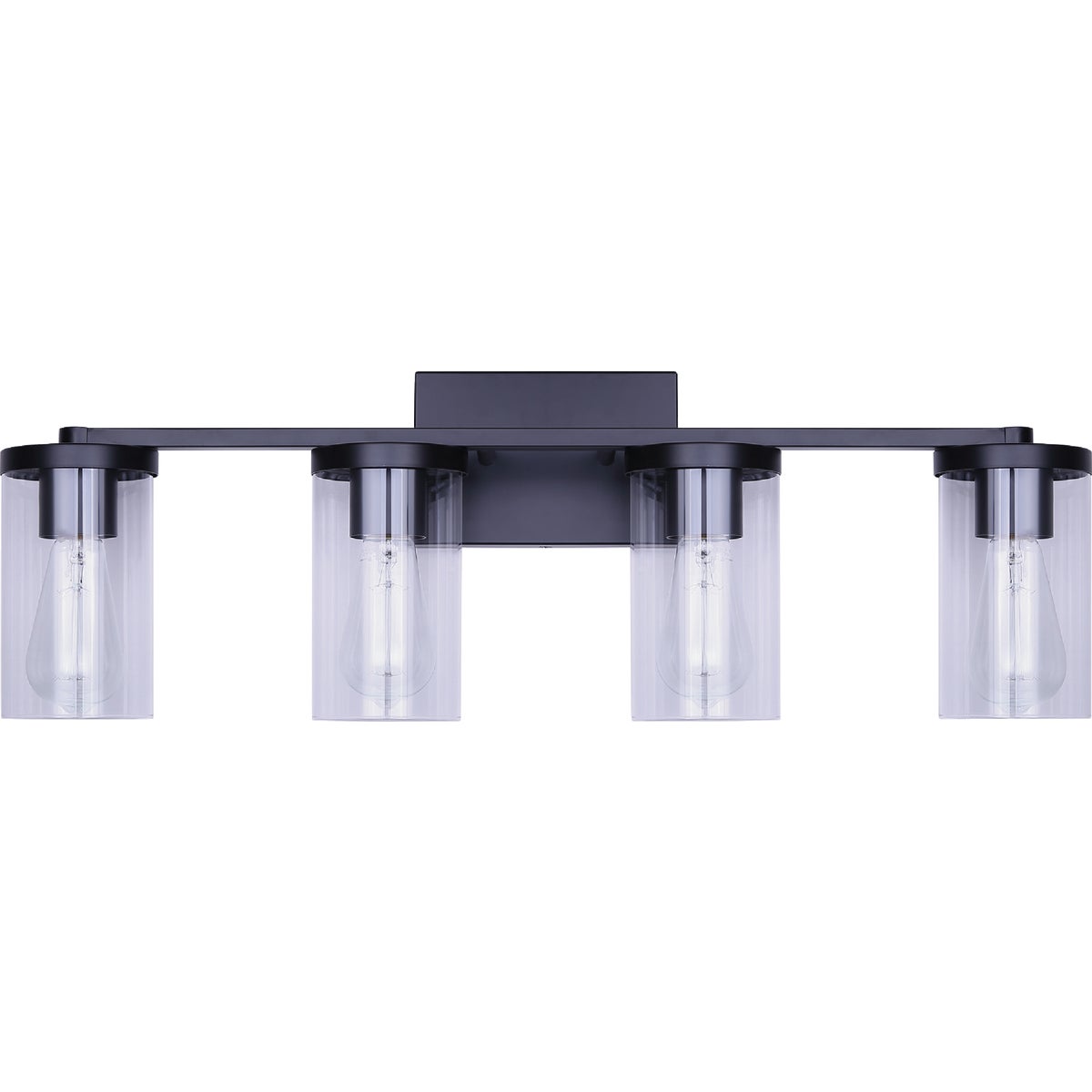 Canarm Britton 4-Light Black Vanity Bath Light Fixture, Clear Glass Image 6