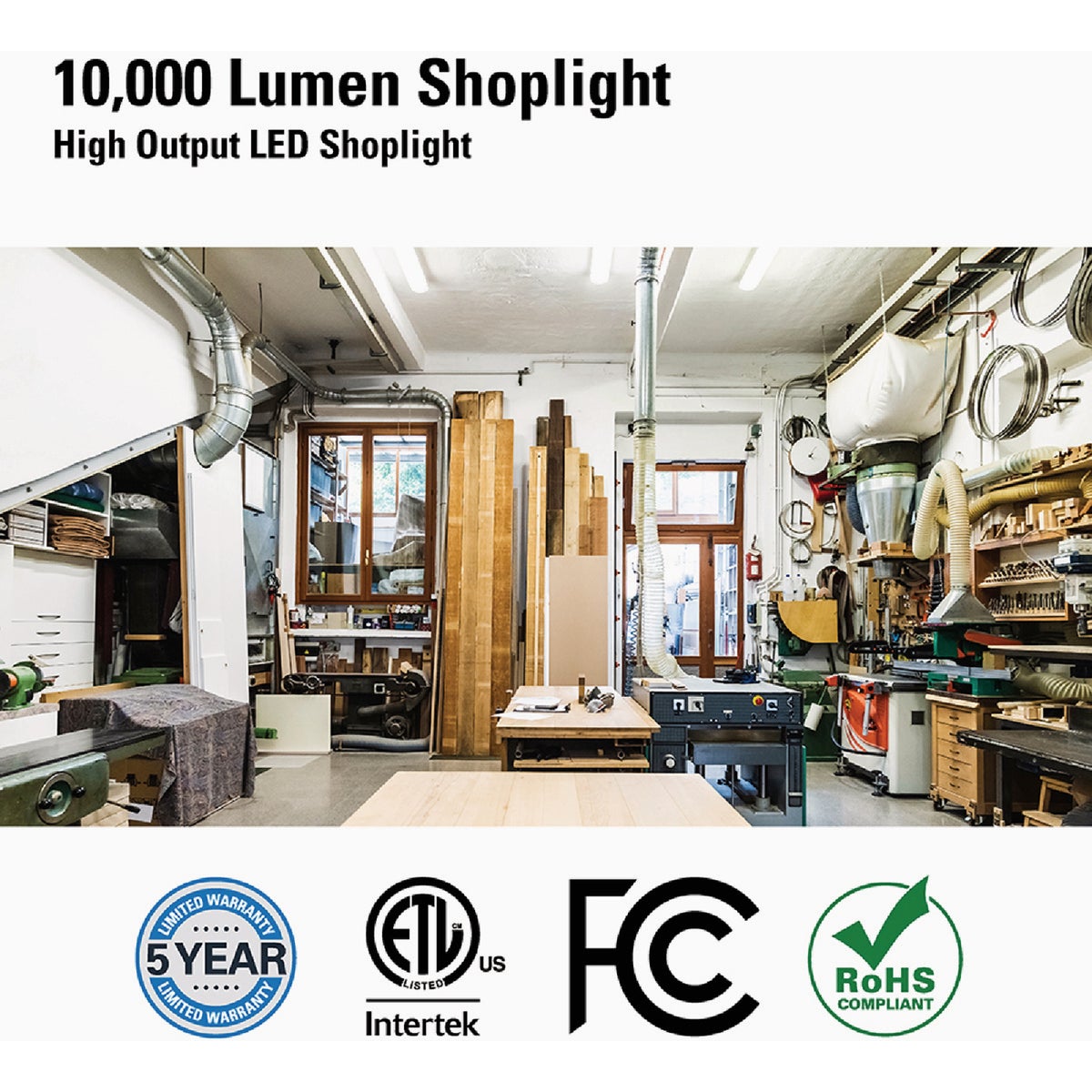 Metalux 46 In. 128W Equivalent 10,000 Lm. LED Shop Light Image 5