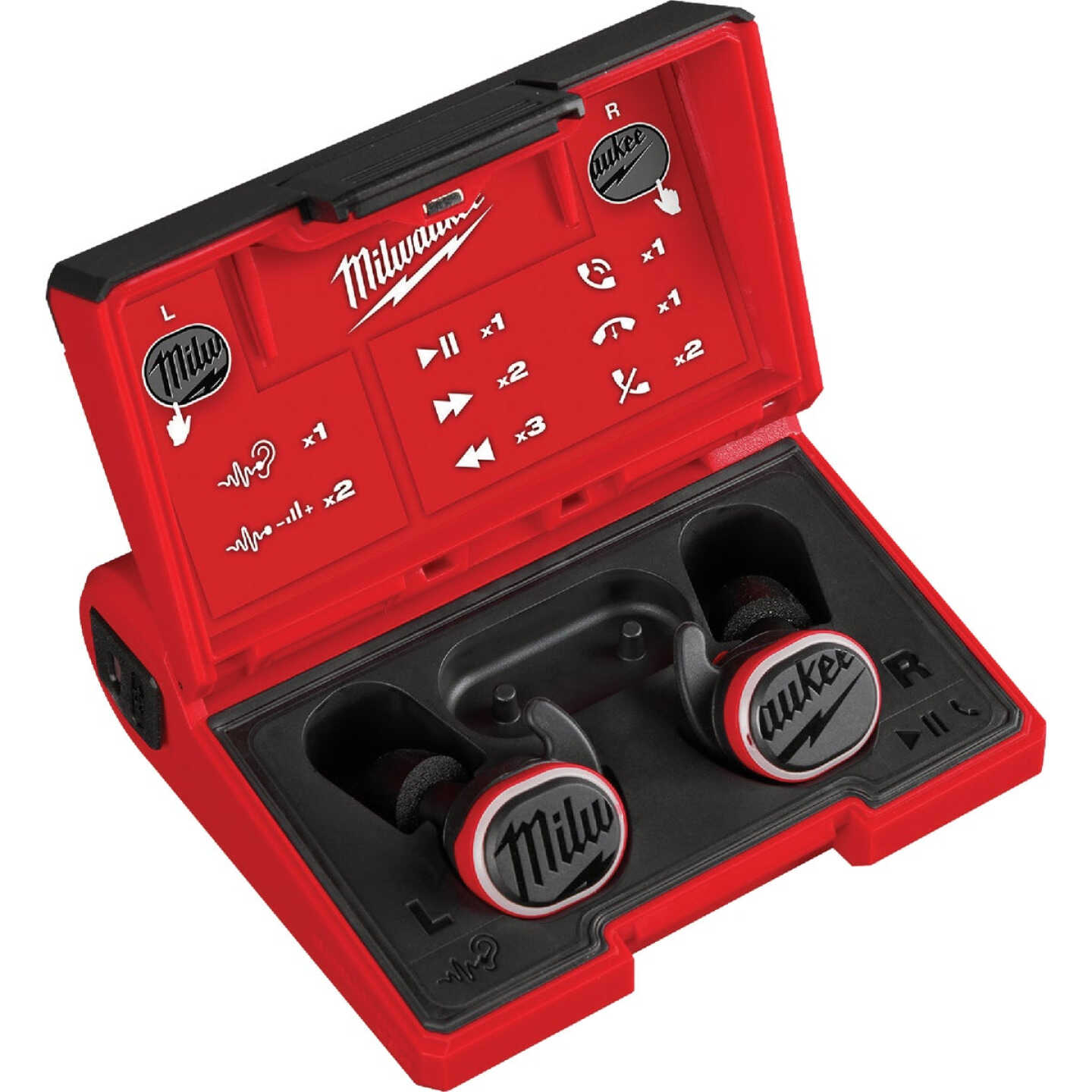 Milwaukee REDLITHIUM USB Bluetooth Jobsite Earbuds Image 1