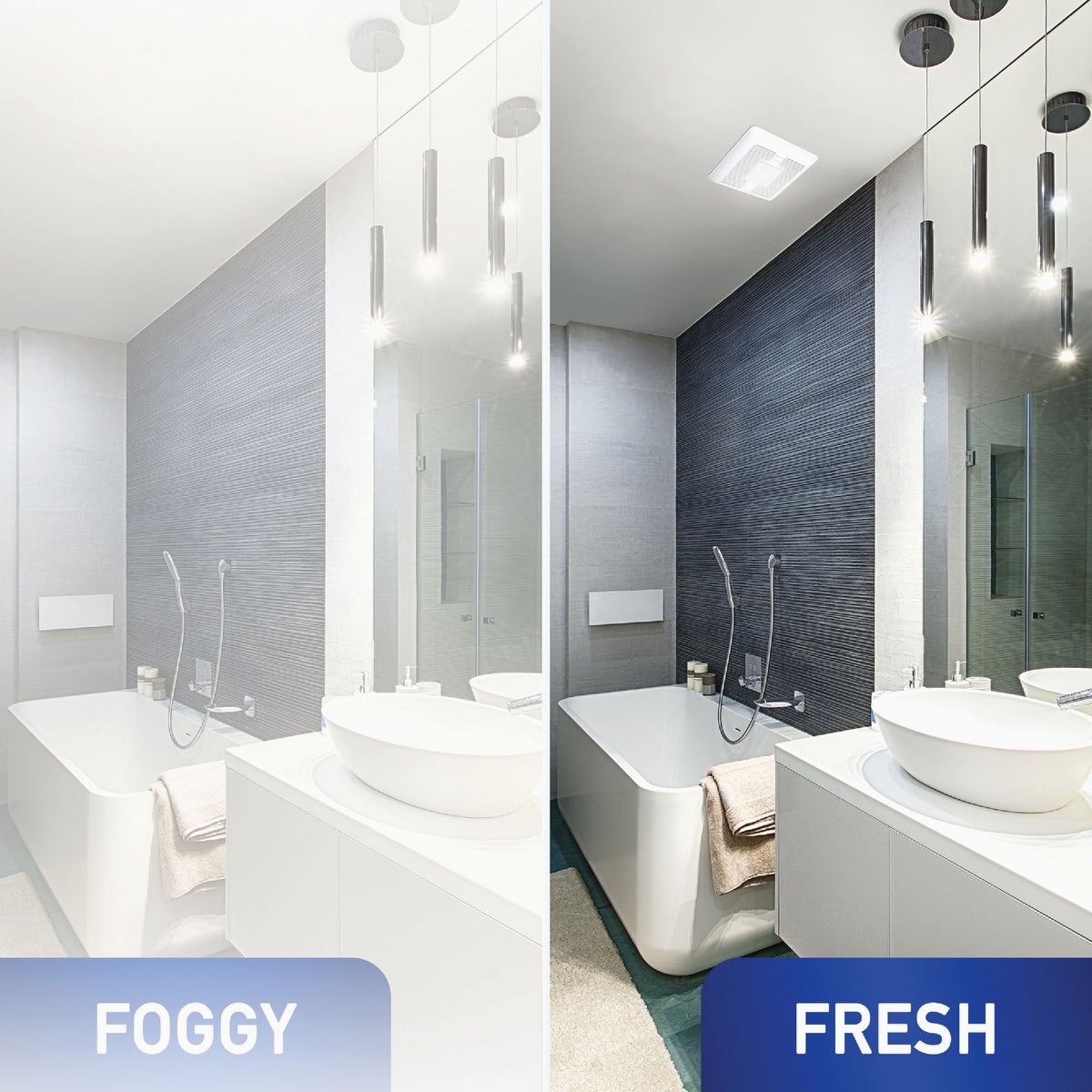 Panasonic Whisper Remodel 80/110 CFM Bathroom Exhaust Fan with Dimmable LED Light Image 7