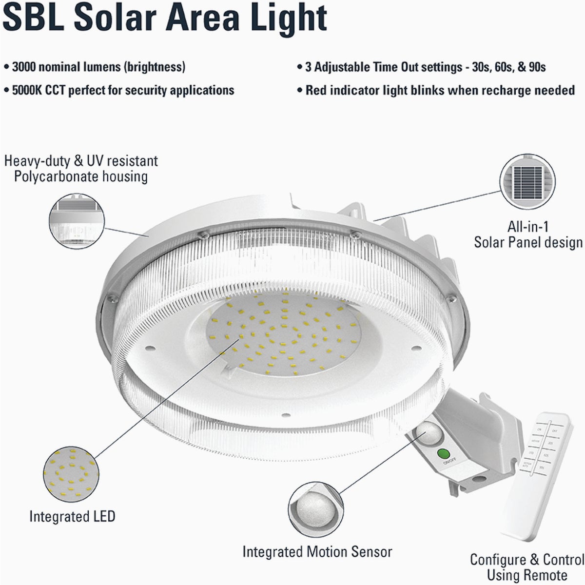 Halo Motion Activated Dusk to Dawn Selectable Lumen Solar Flood Light with Remote Control Image 5