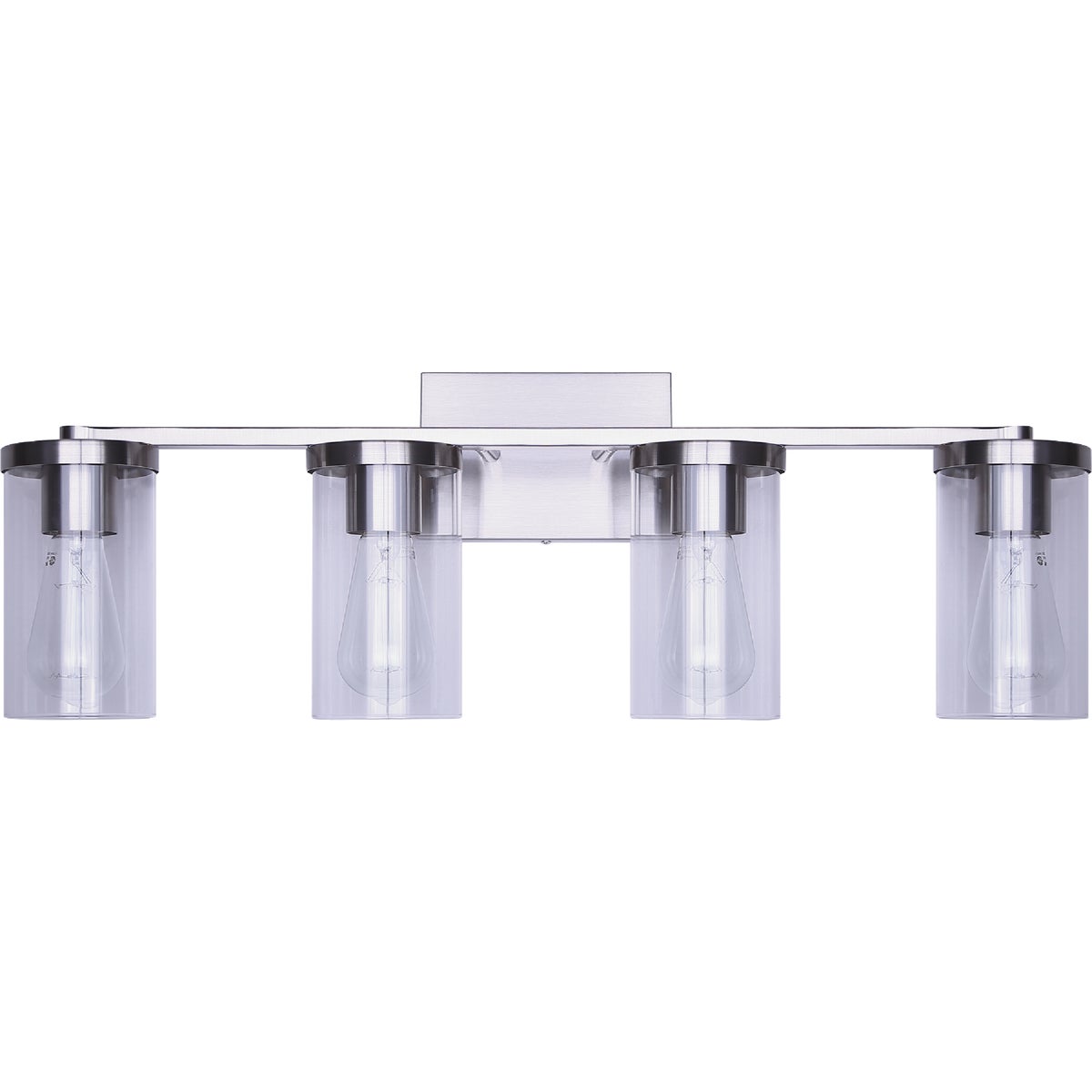 Canarm Britton 4-Light Brushed Nickel Vanity Bath Light Fixture, Clear Glass Image 5