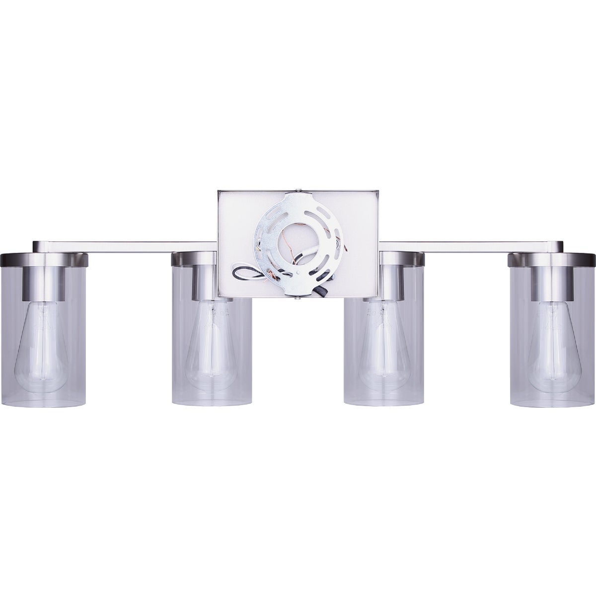 Canarm Britton 4-Light Brushed Nickel Vanity Bath Light Fixture, Clear Glass Image 4