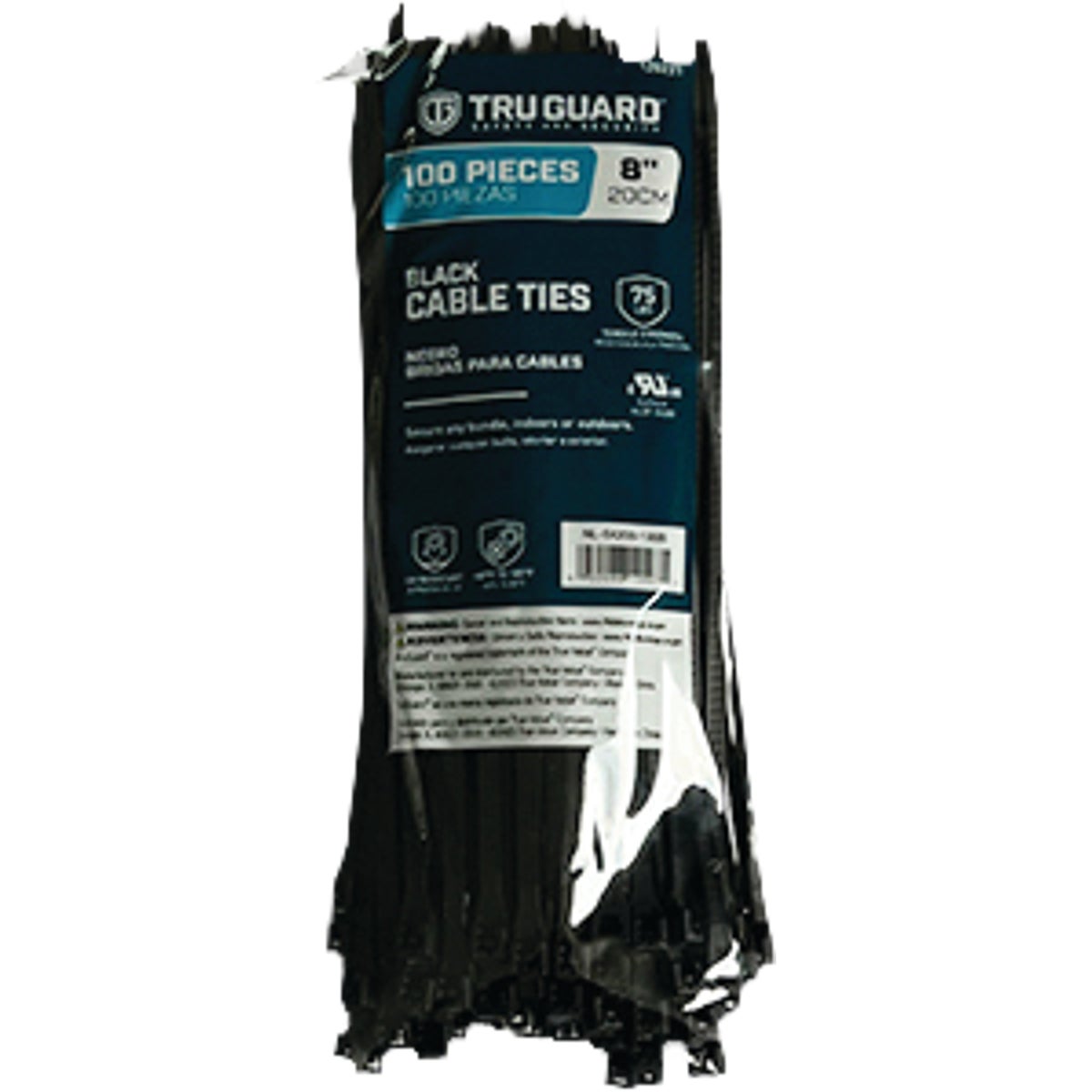 TruGuard 8 In. Black CableTie (100-Pack) Image 1