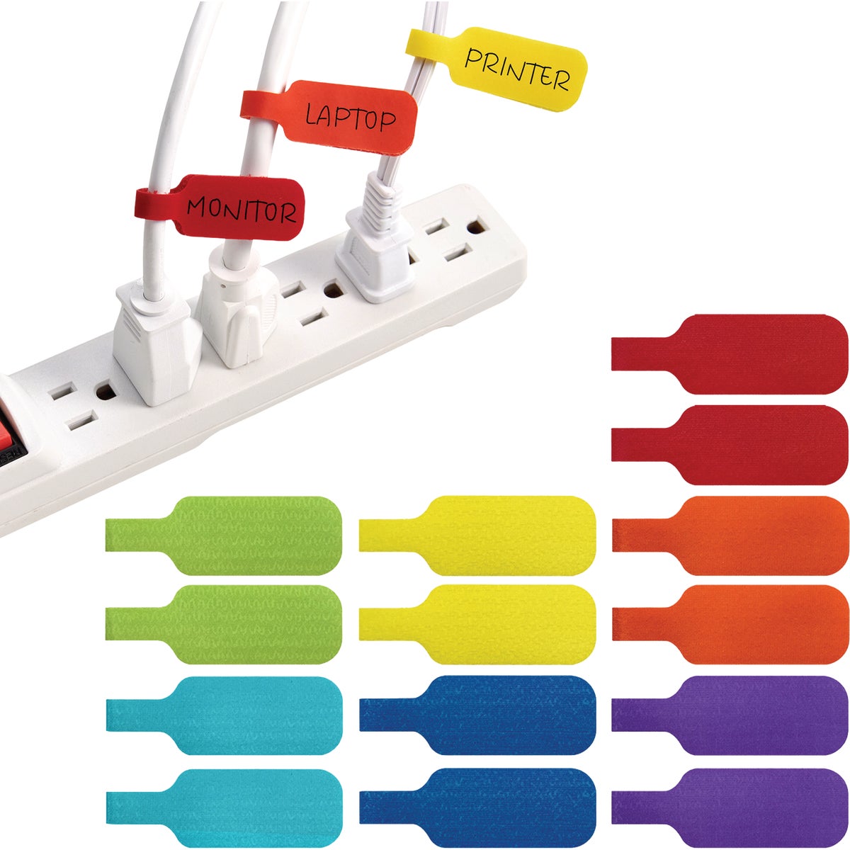 Wrap-It Storage Medium Multi-Color Cable Labels (14-Pack)