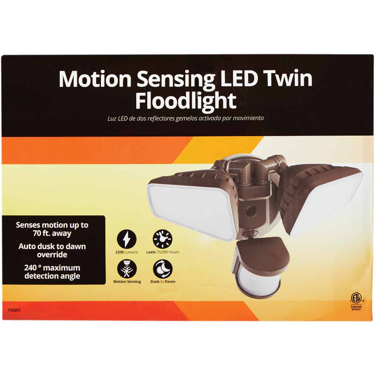 Bronze Motion Sensing Dusk-to-Dawn LED Floodlight Fixture Image 2