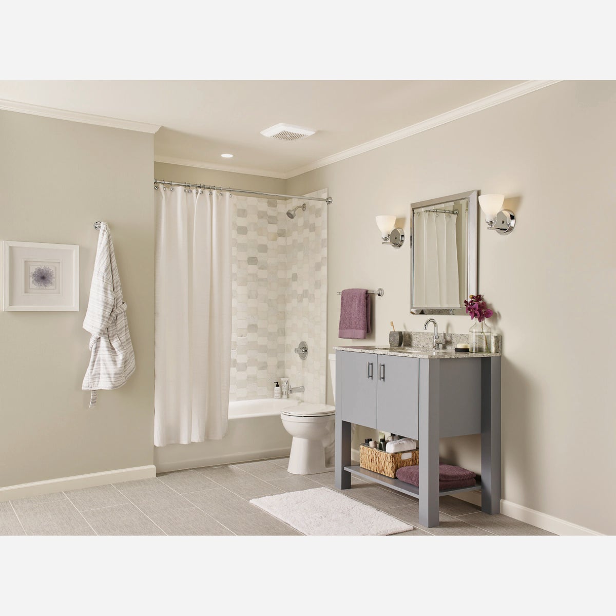 Broan-NuTone Flex Series 110 CFM 1.5 Sones 120V Ventilation Fan with Soft Surround LED Image 2