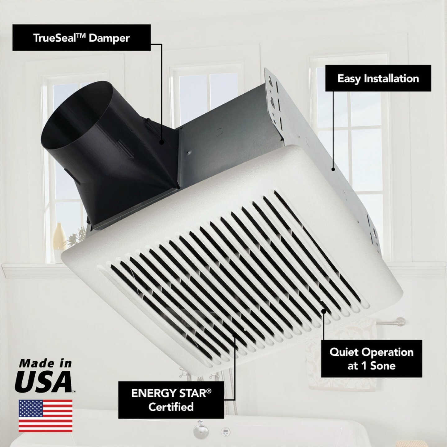 Broan Flex Series 110 CFM 1.0 Sone Ventilation Fan Image 2