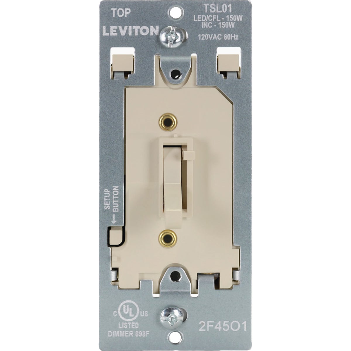 Leviton LED/CFL/Incandescent Ivory Slide Dimmer