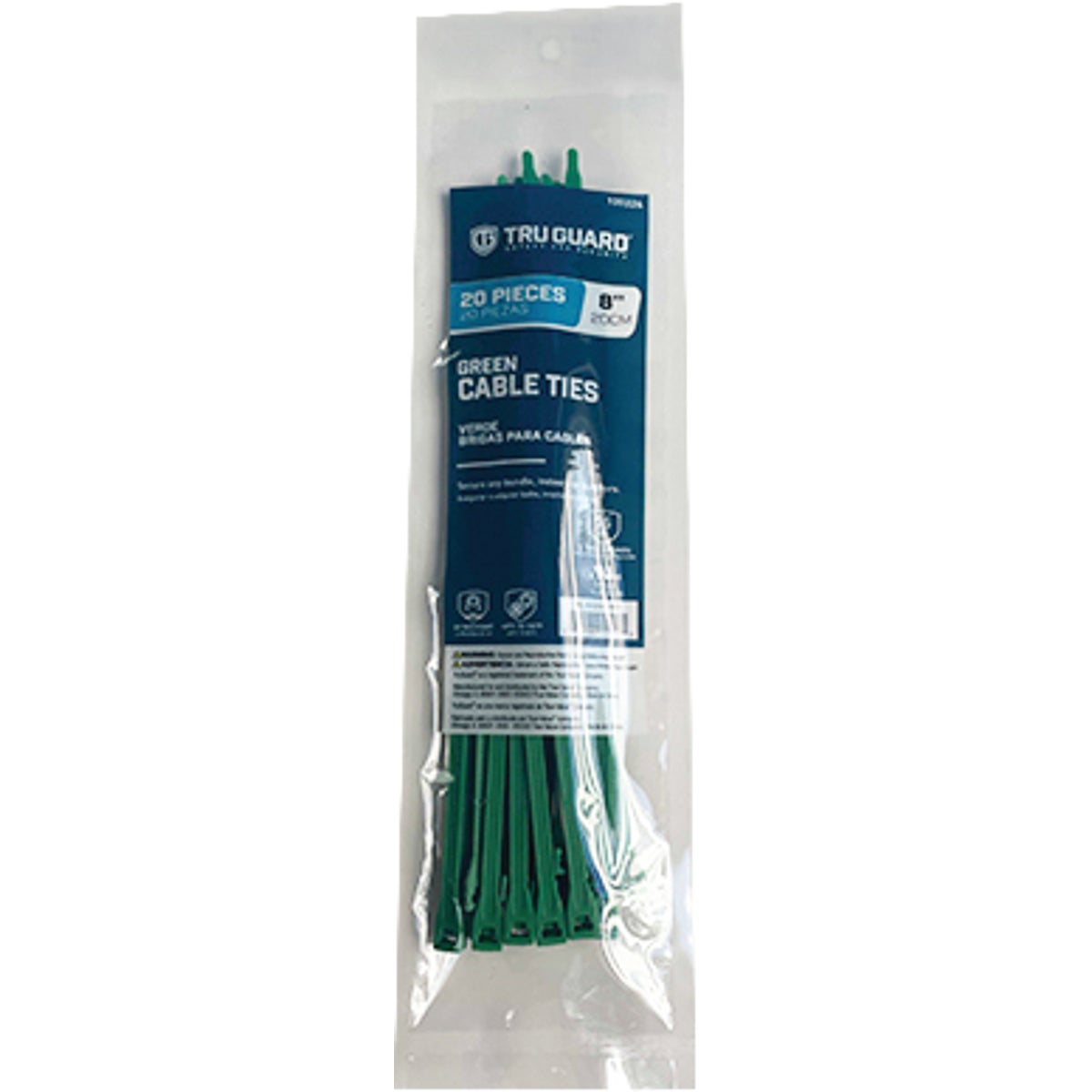 TruGuard 8 In. Green Self-Locking Cable Ties (20-Pack) Image 1