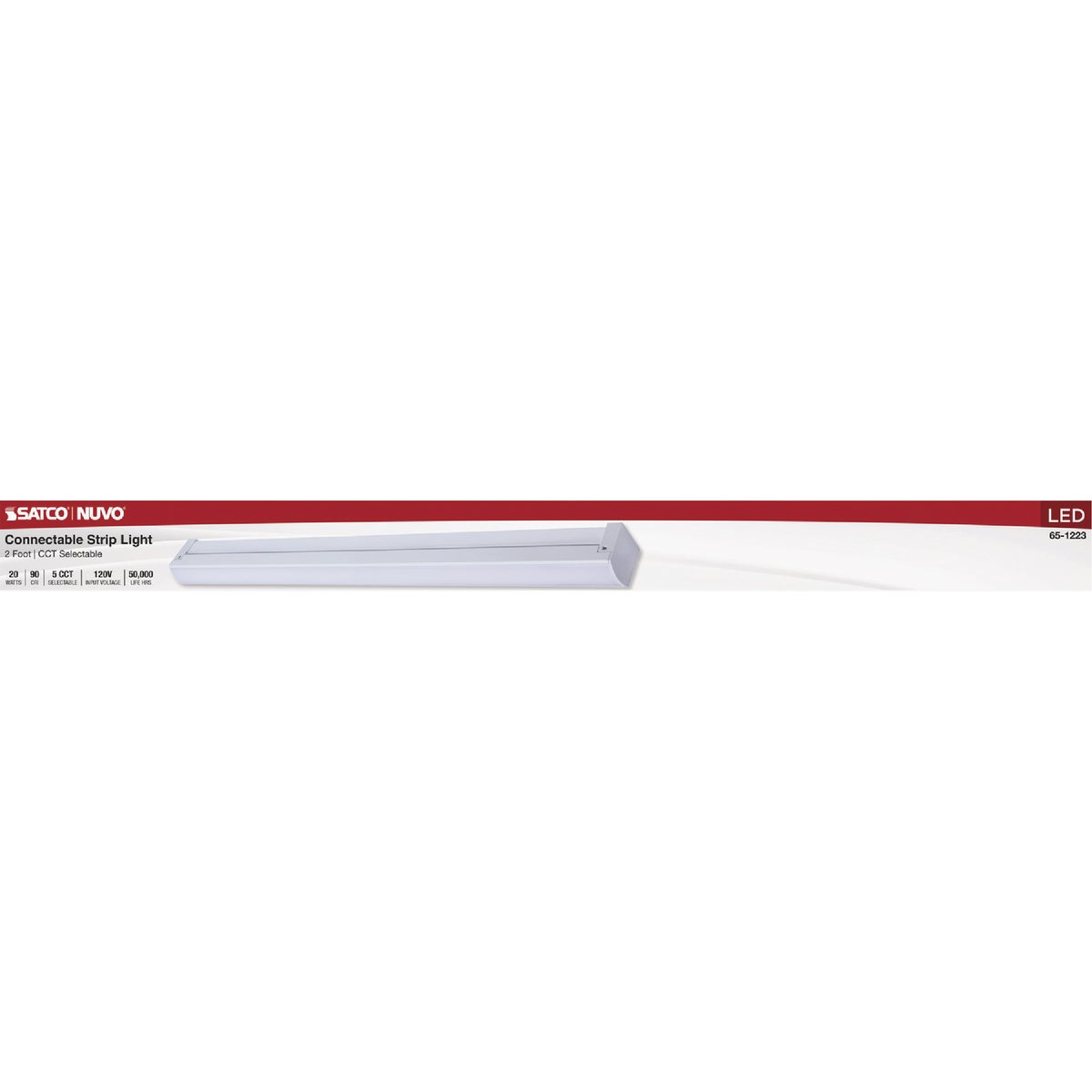 SATCO NUVO 20W LED 2 Ft. Connectable Strip Light 27K/30K/35K/40K/50K CCT-Selectable White Image 2