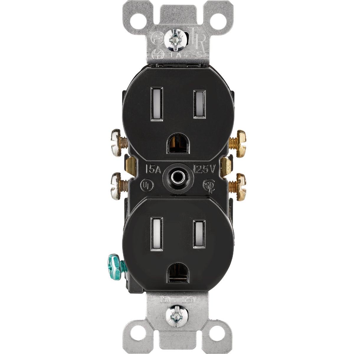 Leviton 15A Black 125V Tamper Resistant Duplex Outlet/Receptacle Image 1
