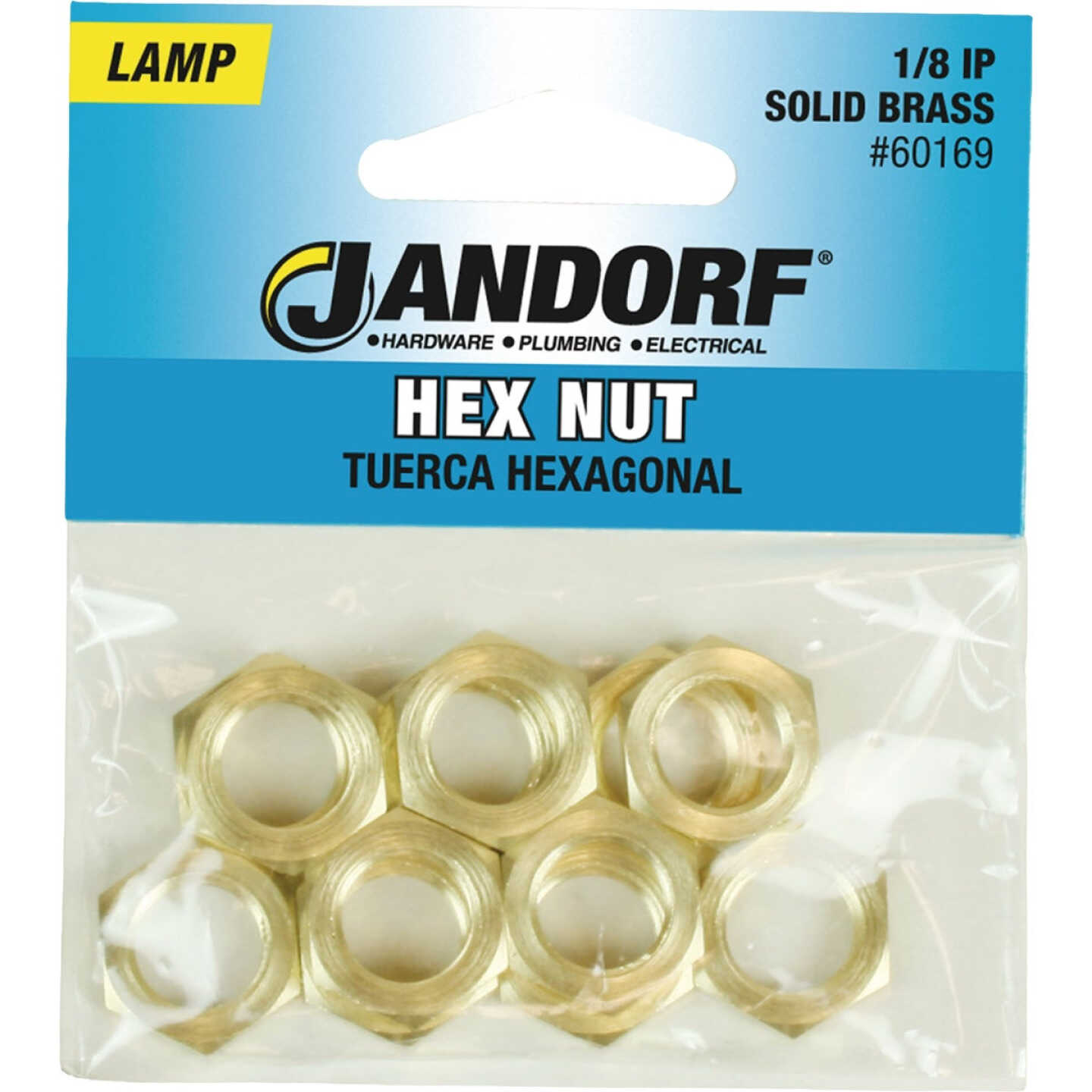 Jandorf 1/8 In. IP Solid Brass Hex Nuts (12-Pack) Image 2