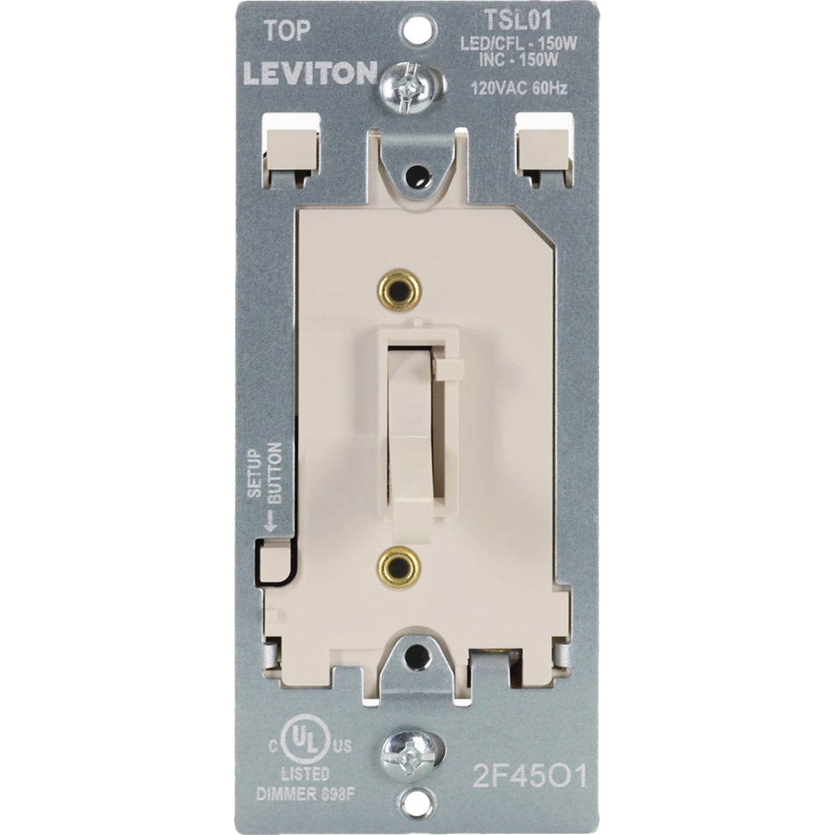 Leviton LED/CFL/Incandescent Light Almond Slide Dimmer
