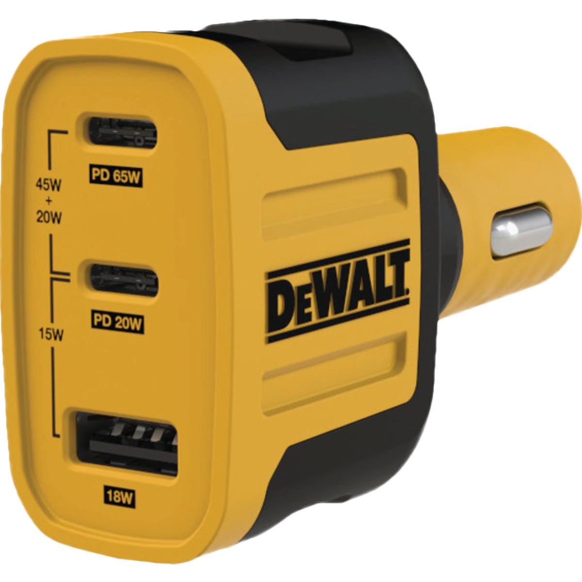 DEWALT 65W 3-Port Power Delivery Car Charger