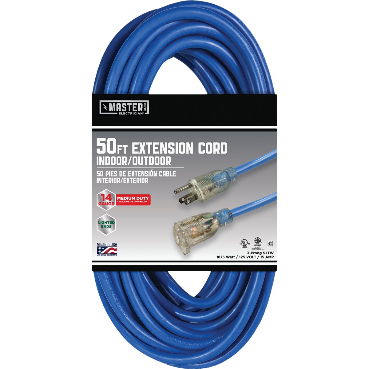 Master Electrician 50 Ft. 14/3 Industrial Outdoor Extension Cord