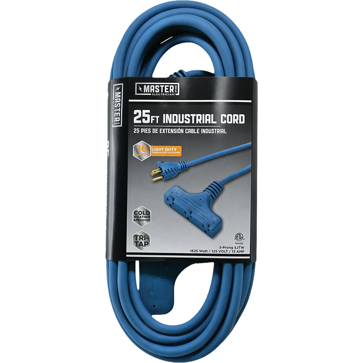 Master Electrician 25 Ft. 16/3 Extension Cord with Power Block