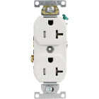 Leviton 20A White 125V Commercial Grade Tamper Resistant Duplex Outlet/Receptacle Image 1