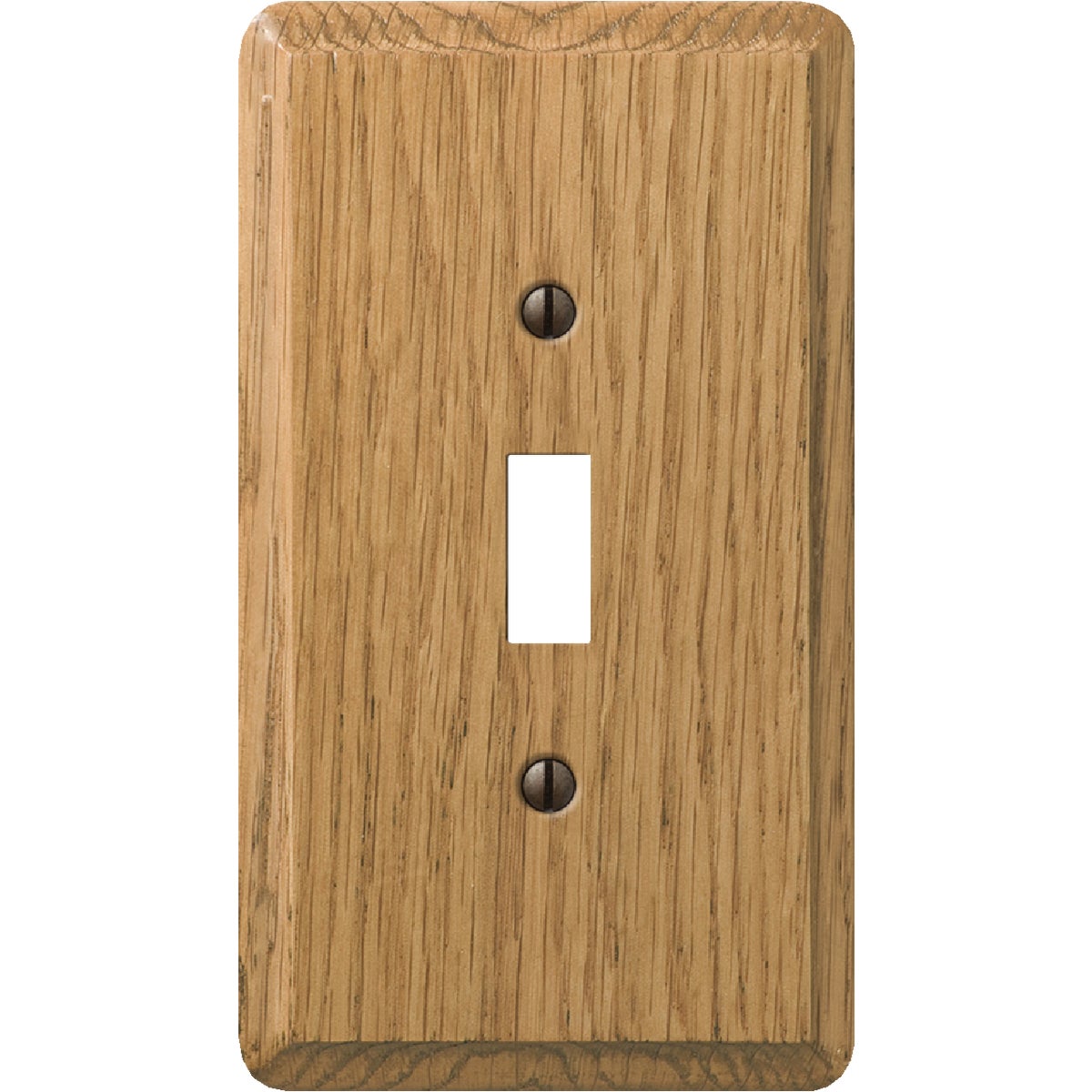 Amerelle 1-Gang Solid Oak Toggle Switch Wall Plate, Light Oak Image 1