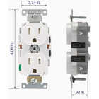 Leviton Lever Edge White 15A Commercial Grade 5-15R Tamper Resistant Duplex Outlet Image 6