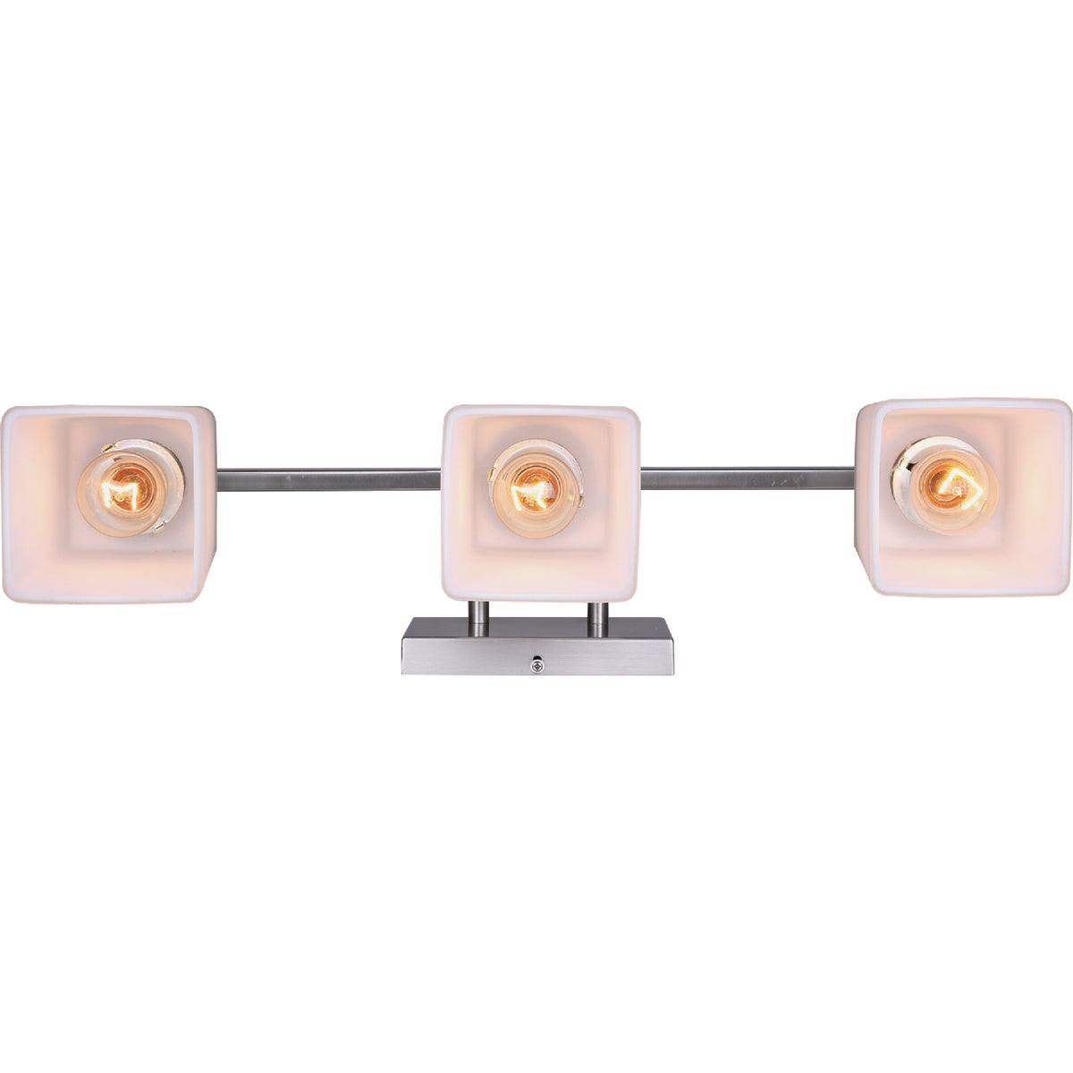 Canarm Hartley 3-Light Brushed Nickel Vanity Bath Light Fixture, Flat Opal Glass Image 3