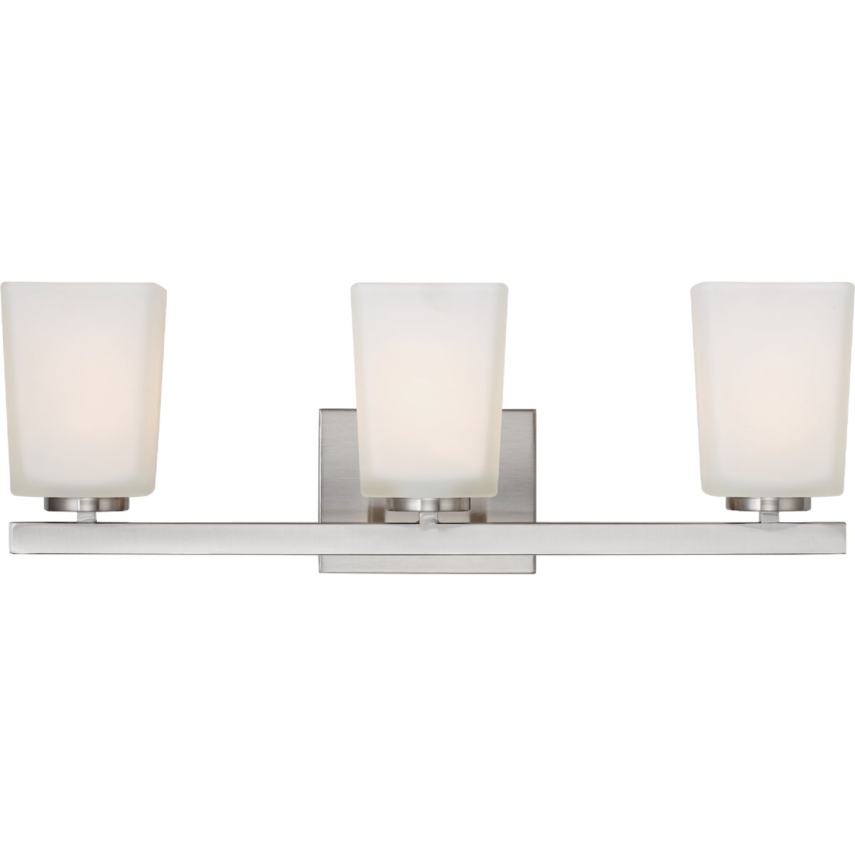 Canarm Hartley 3-Light Brushed Nickel Vanity Bath Light Fixture, Flat Opal Glass Image 6