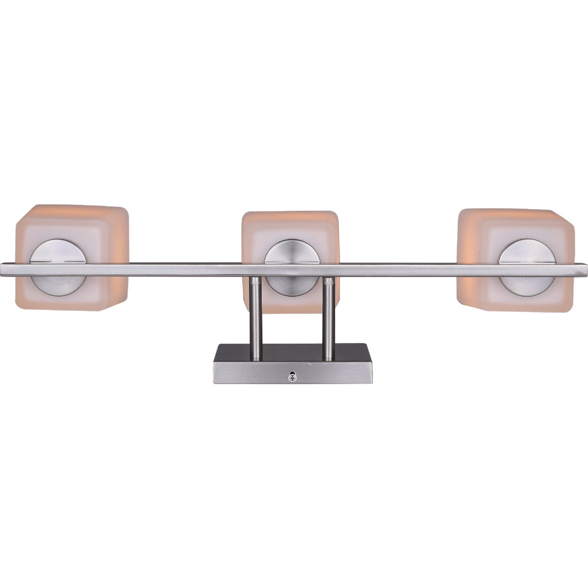 Canarm Hartley 3-Light Brushed Nickel Vanity Bath Light Fixture, Flat Opal Glass Image 4