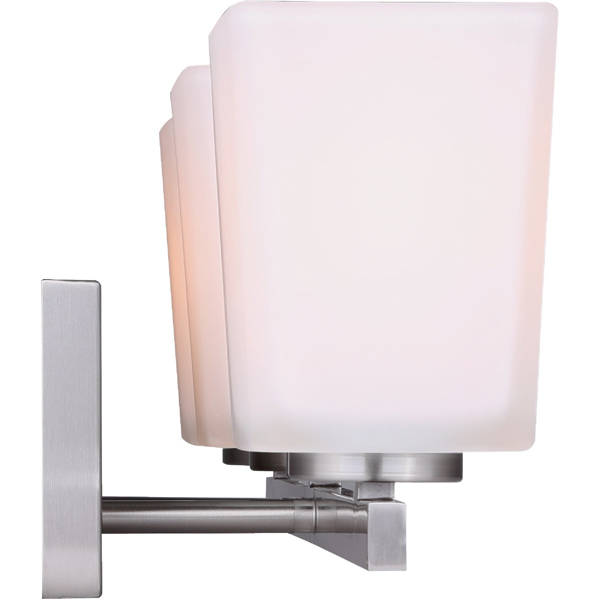 Canarm Hartley 3-Light Brushed Nickel Vanity Bath Light Fixture, Flat Opal Glass Image 5