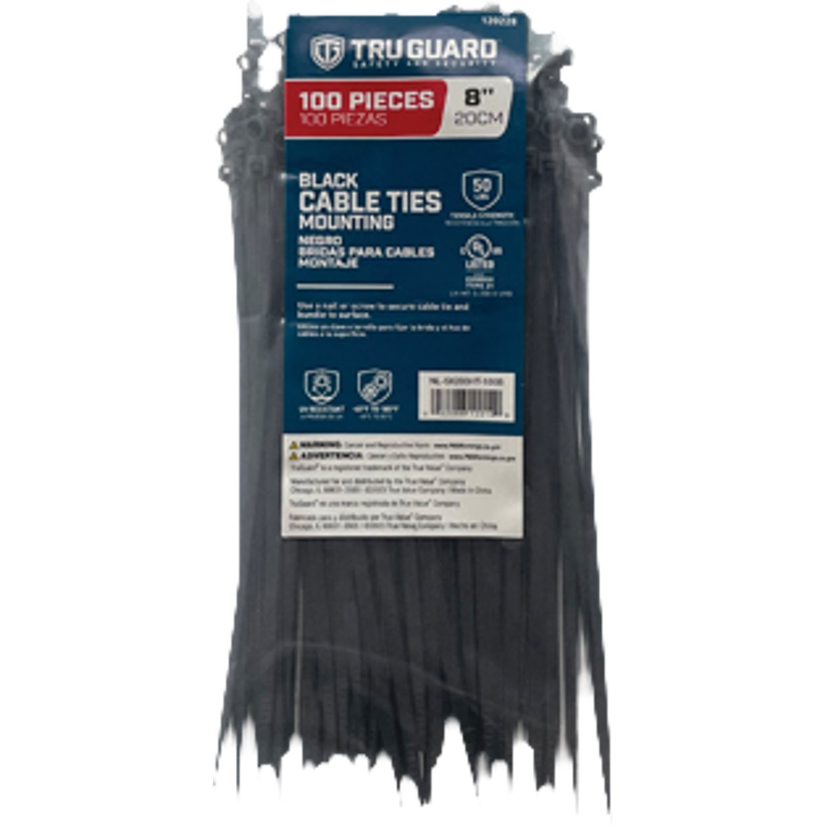 TruGuard 8 In. Black Mounting Cable Ties (100-Pack) Image 1