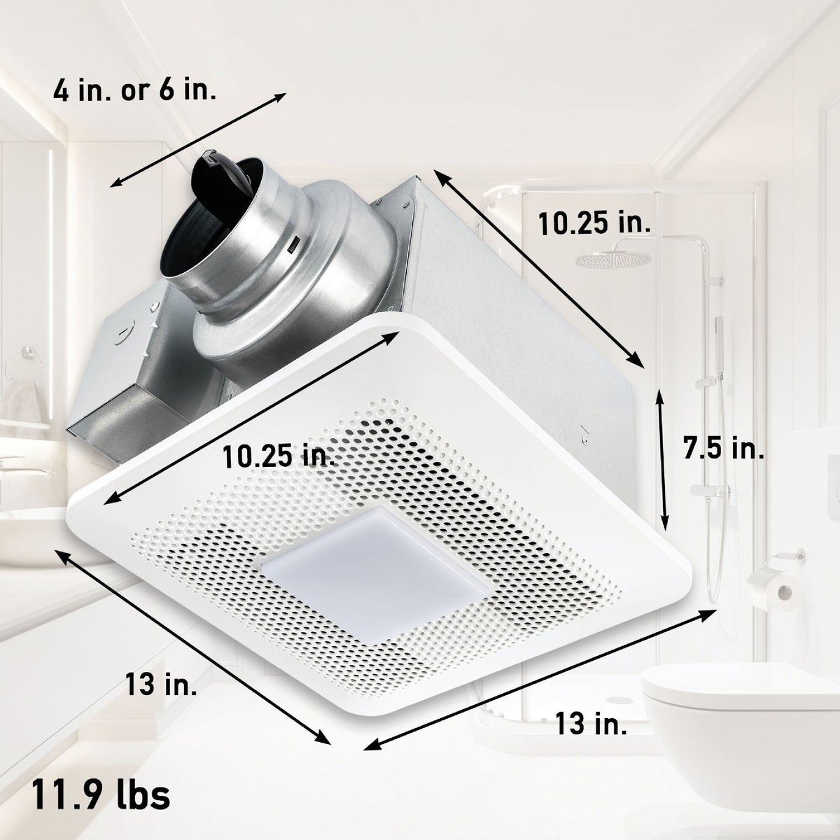 Panasonic Whisper Choice 80/110 CFM Bathroom Exhaust Fan with Dimmable LED Light Image 2
