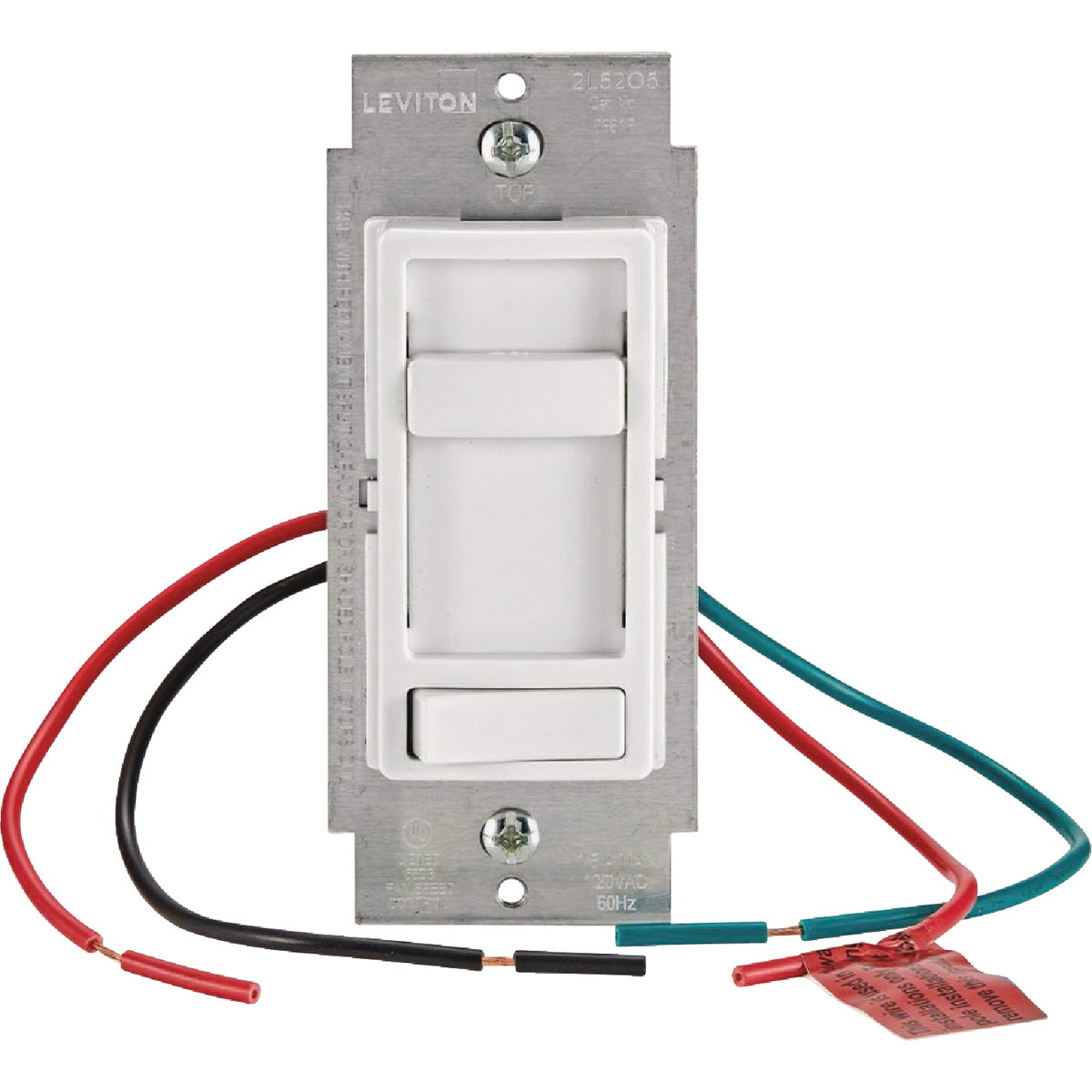 Leviton White Decora SureSlide Quiet Fan Speed Control