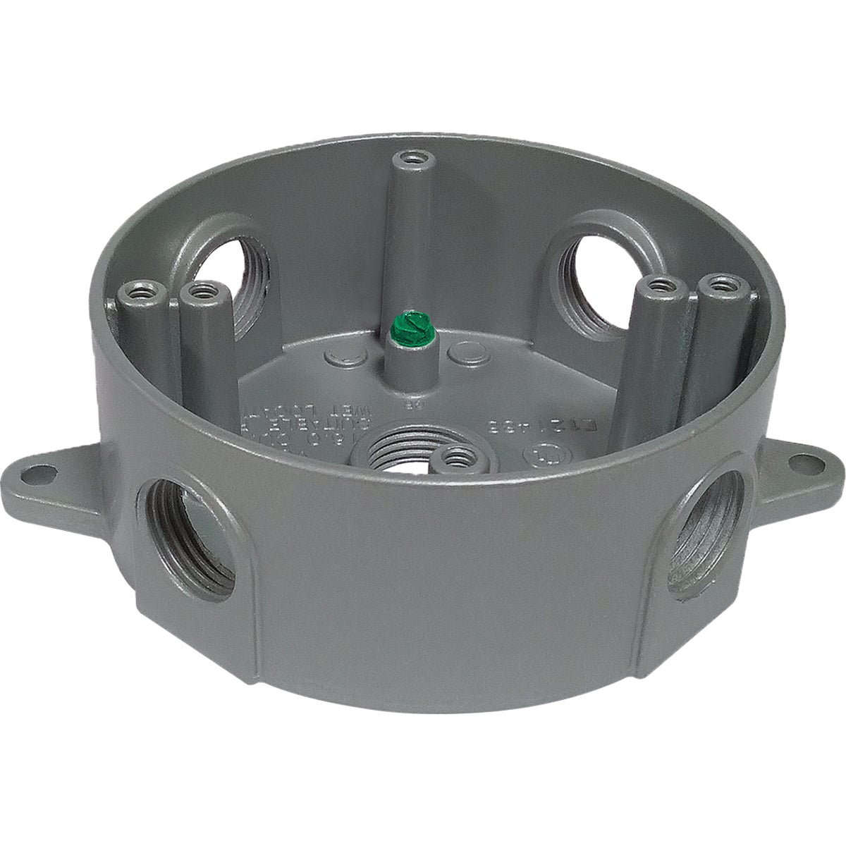 Southwire 4 In. Dia. 3/4 In. 5-Outlet Gray Weatherproof Round Box