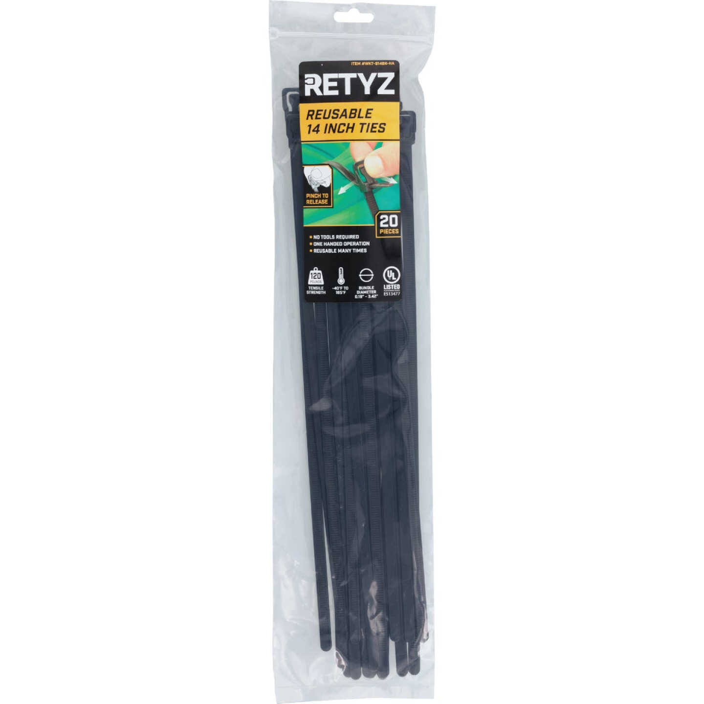 RETYZ WorkTie 14 In. Black Releasable Tie (20-Pack) Image 1