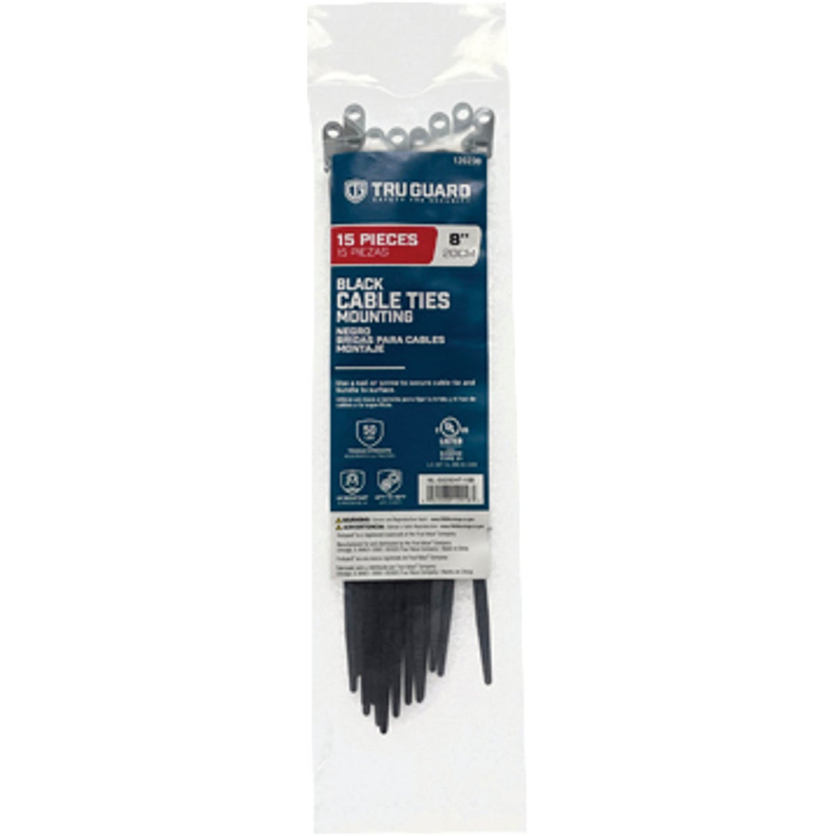 TruGuard 8 In. Black Mounting Cable Ties (15-Pack) Image 1