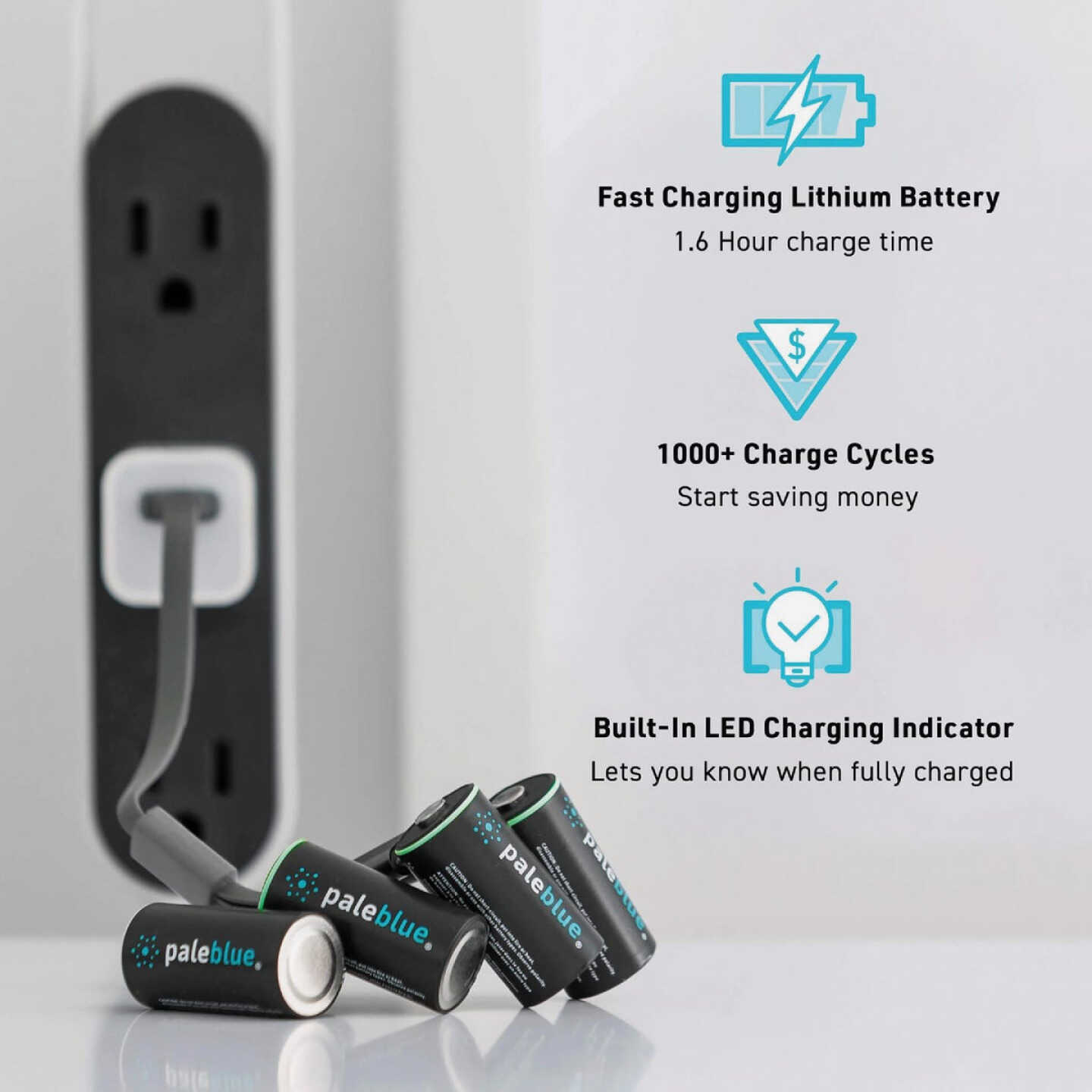 Paleblue CR123A Lithium-Ion Rechargeable Battery (4-Pack) Image 2