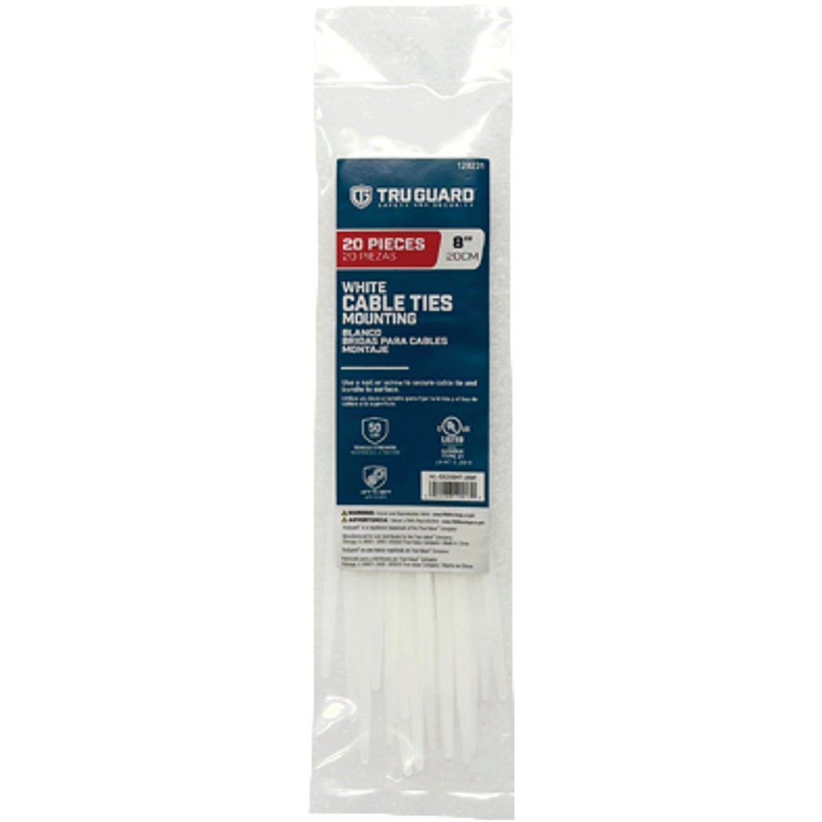 TruGuard 8 In. White Mounting Cable Ties (20-Pack) Image 1