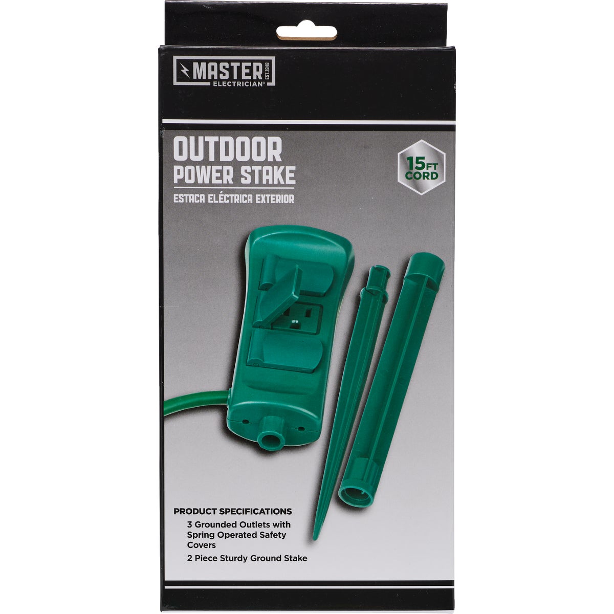 Do it 3-Outlet 13A Outdoor Power Stake with 15 Ft. Cord