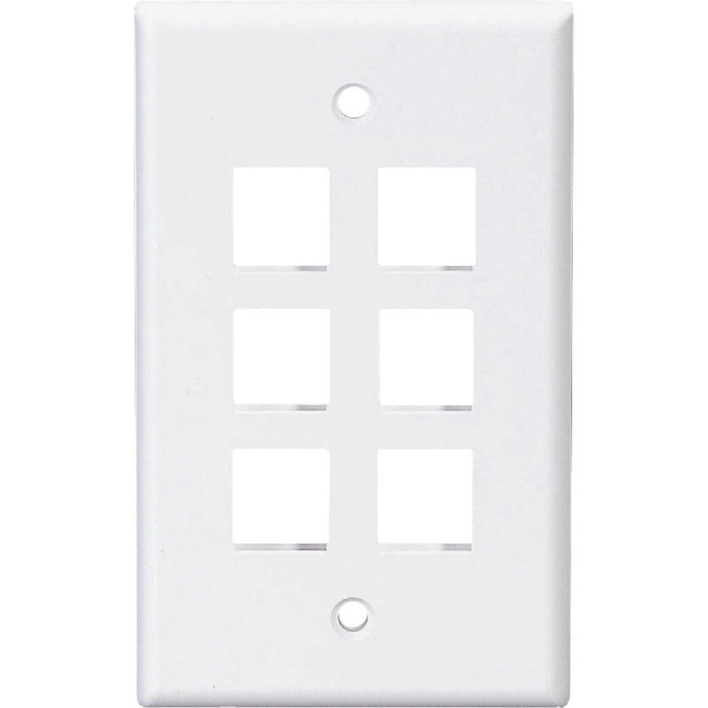 Leviton Quickport 6-Port White Flush Mount Wall Plate Image 1