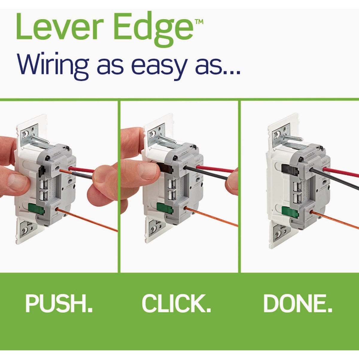 Leviton Decora Lever Edge Incandescent White Rocker Slide Dimmer Switch Image 3