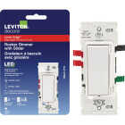 Leviton Decora Lever Edge Incandescent White Rocker Slide Dimmer Switch Image 1